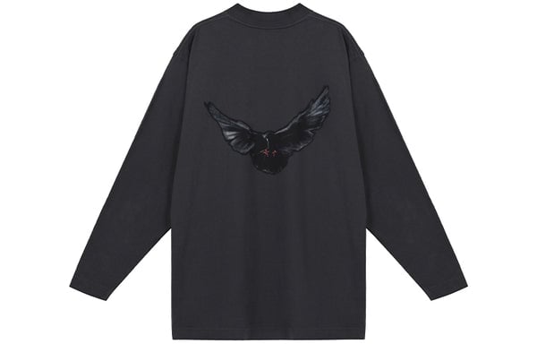 تي شيرت YEEZY Gap x Balenciaga Dove بأكمام طويلة باللون الأسود، أسود