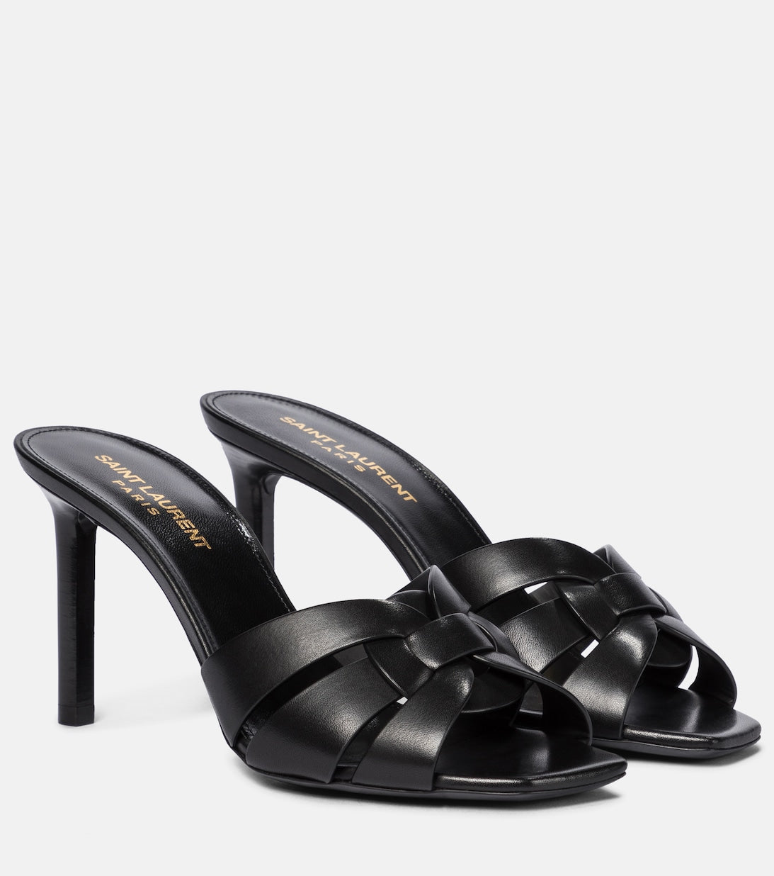 Tribute 85 Saint Laurent leather sandals, black