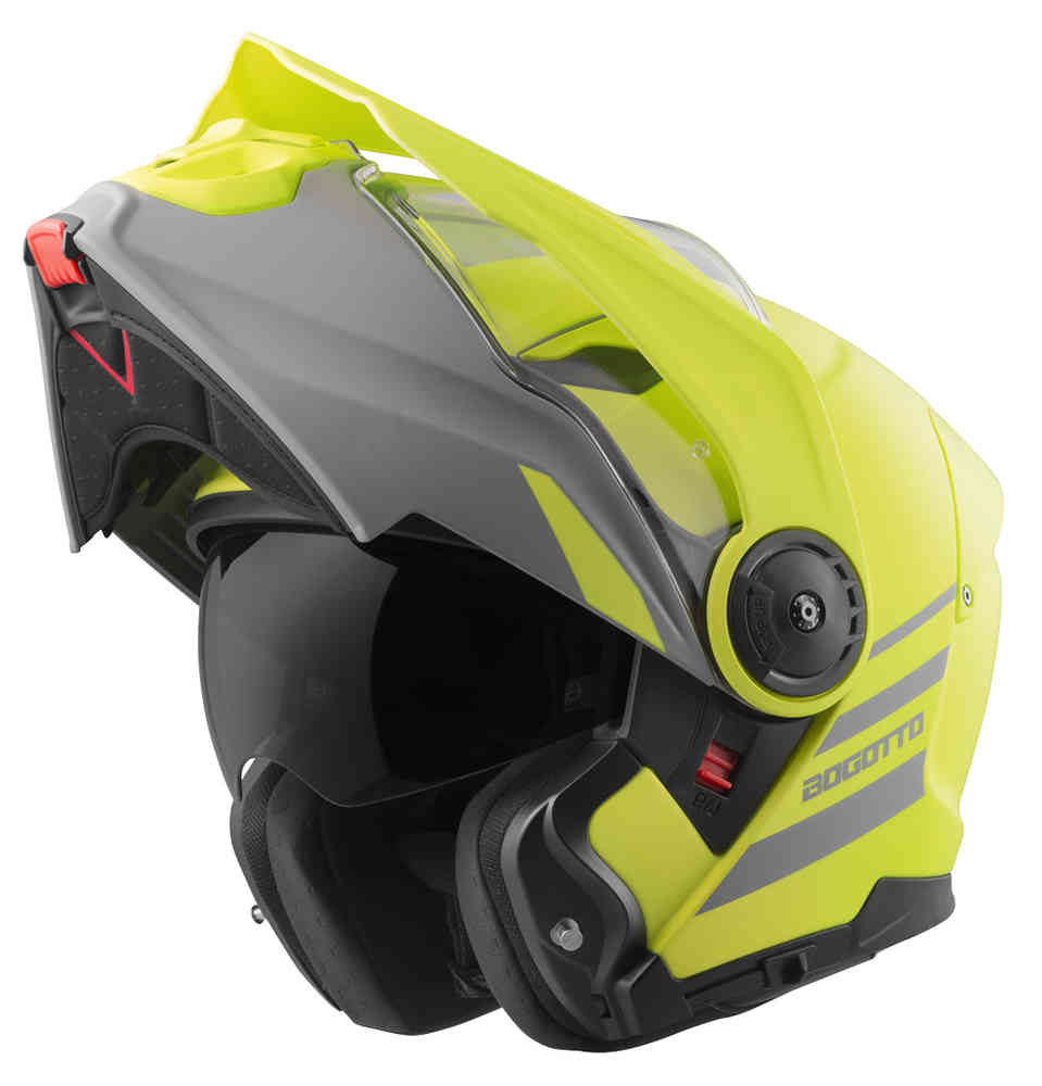 FG-102 Bogotto Fiberglass Enduro/Flip Helmet, Matte Yellow