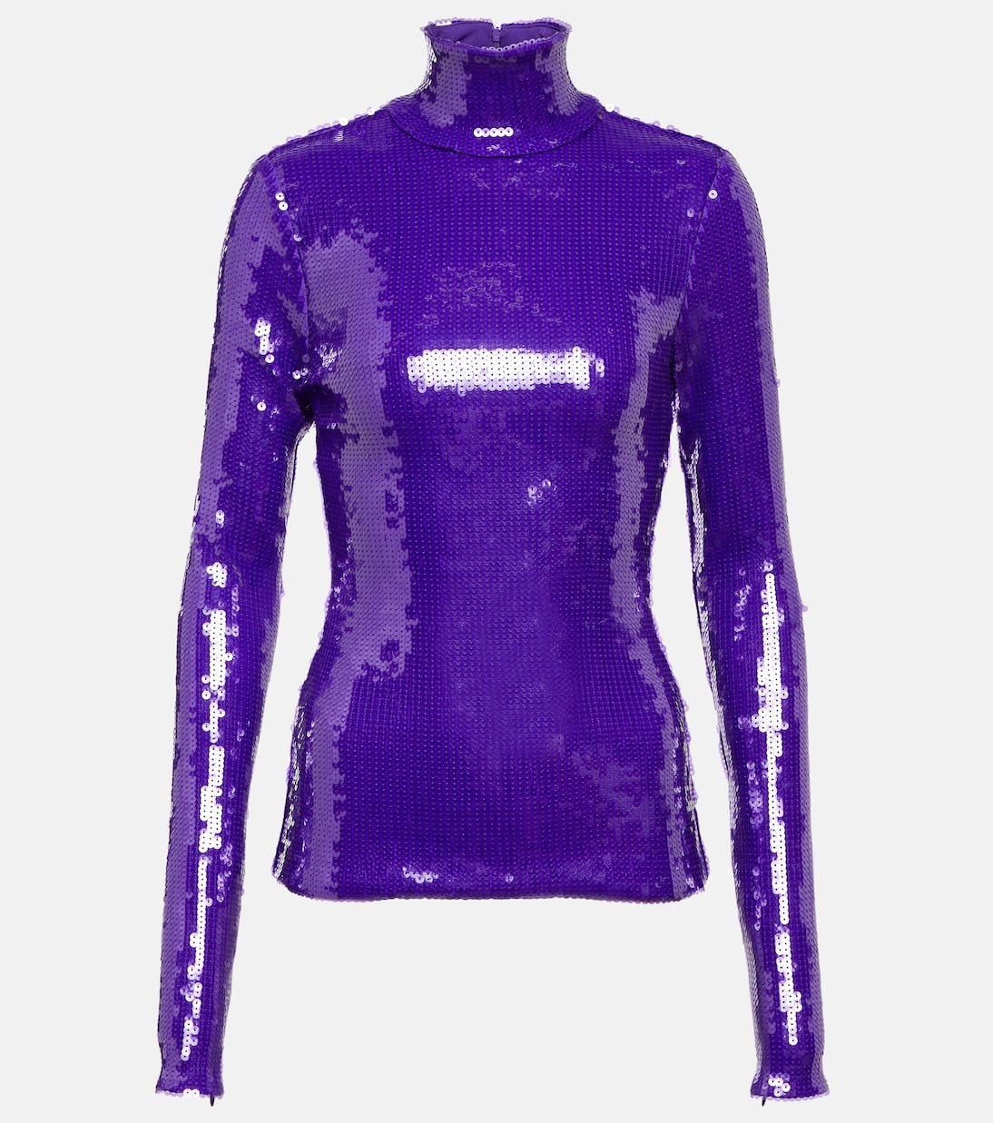 Laquan Smith Sequin Turtleneck, Purple