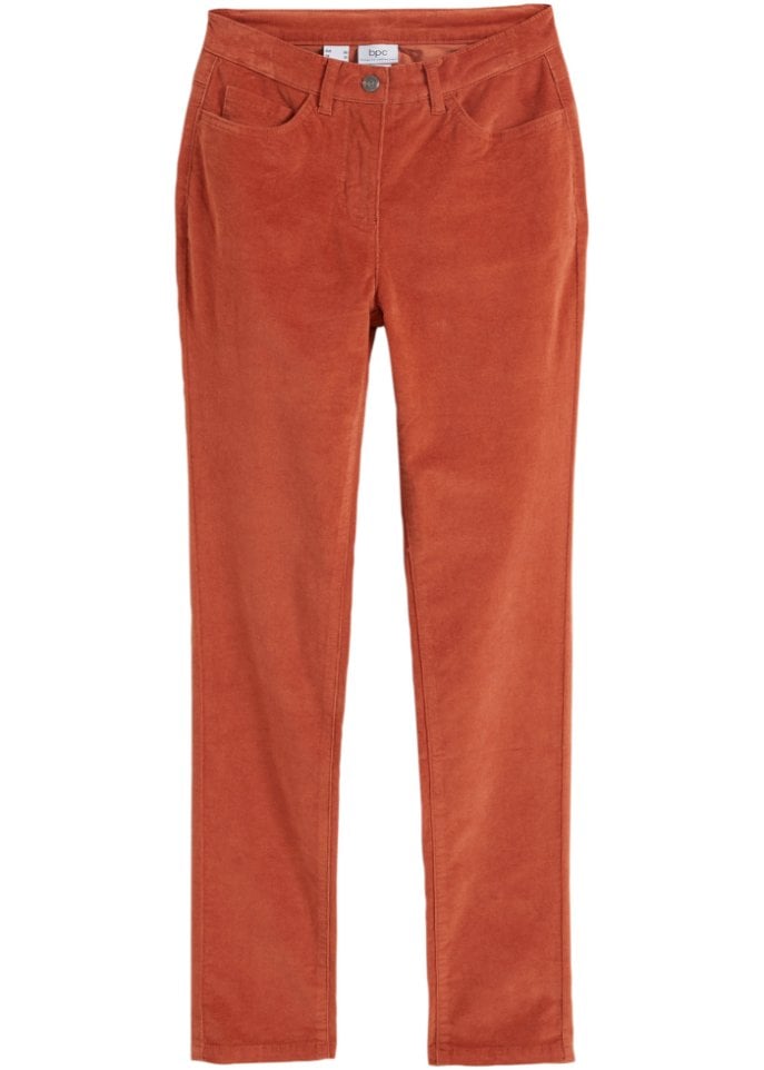 Bpc Bonprix Collection stretch corduroy slim fit trousers, orange