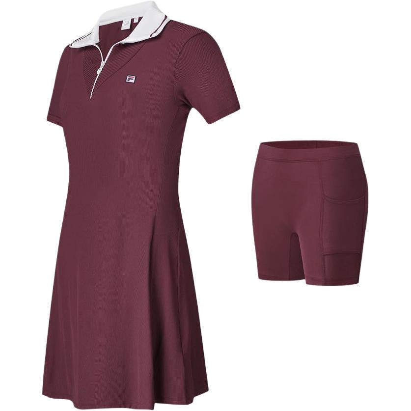 FILA Women's Short Dress with Sleeves, Burgundy