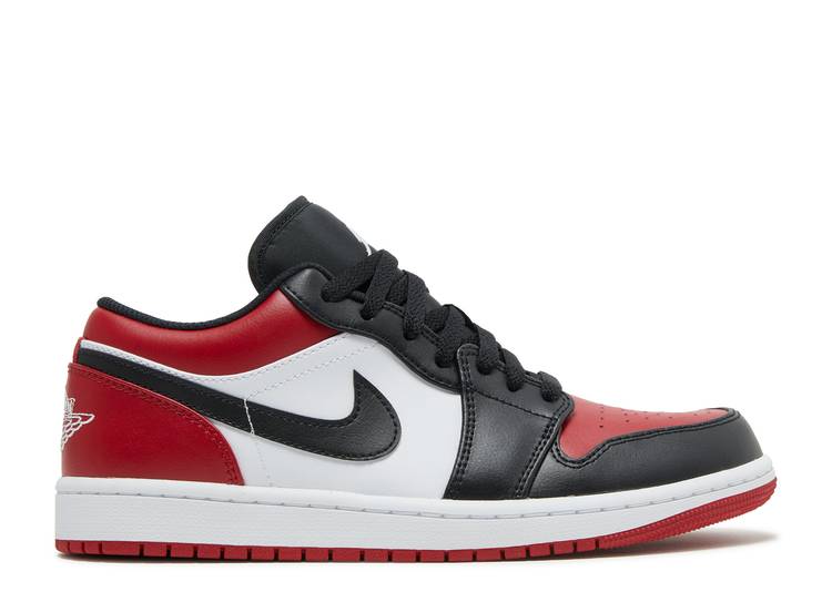 حذاء رياضي AIR JORDAN 1 LOW 'BRED TOE' باللون الأحمر