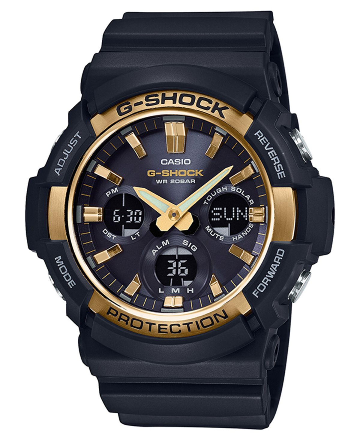 Men's Analogue Digital Watch with Black Resin Solar Strap, 53mm G-Shock