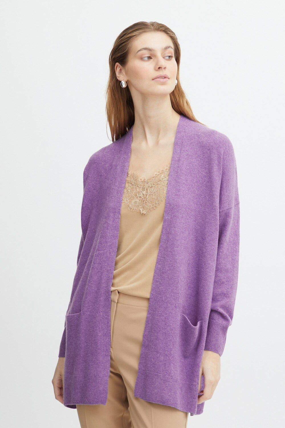 Knitted cardigan Ichi, purple