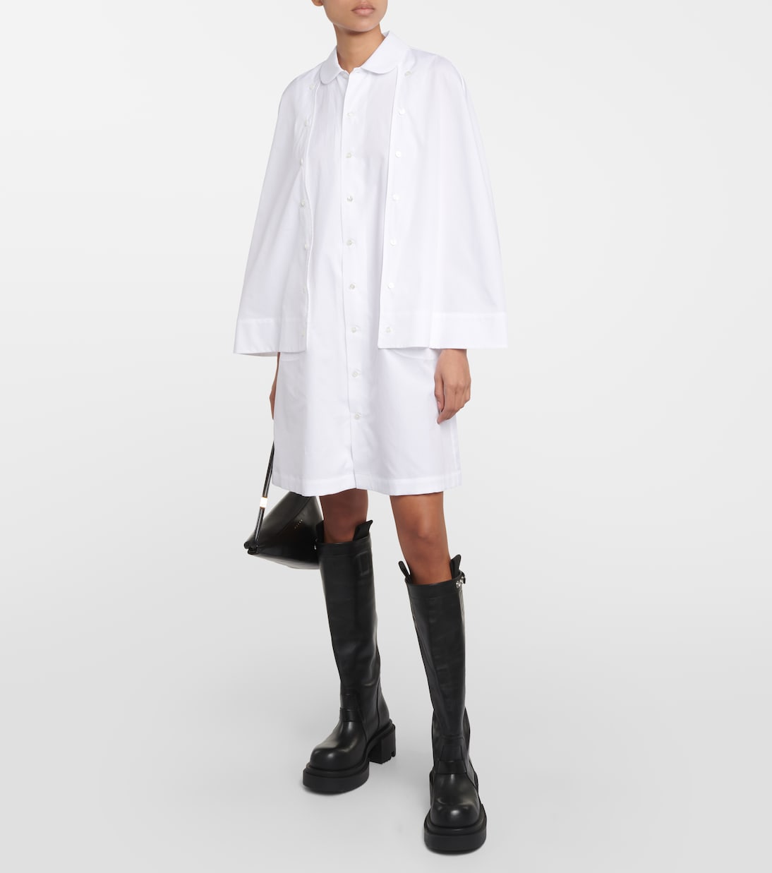 Noir Kei Ninomiya cotton poplin shirt dress, white