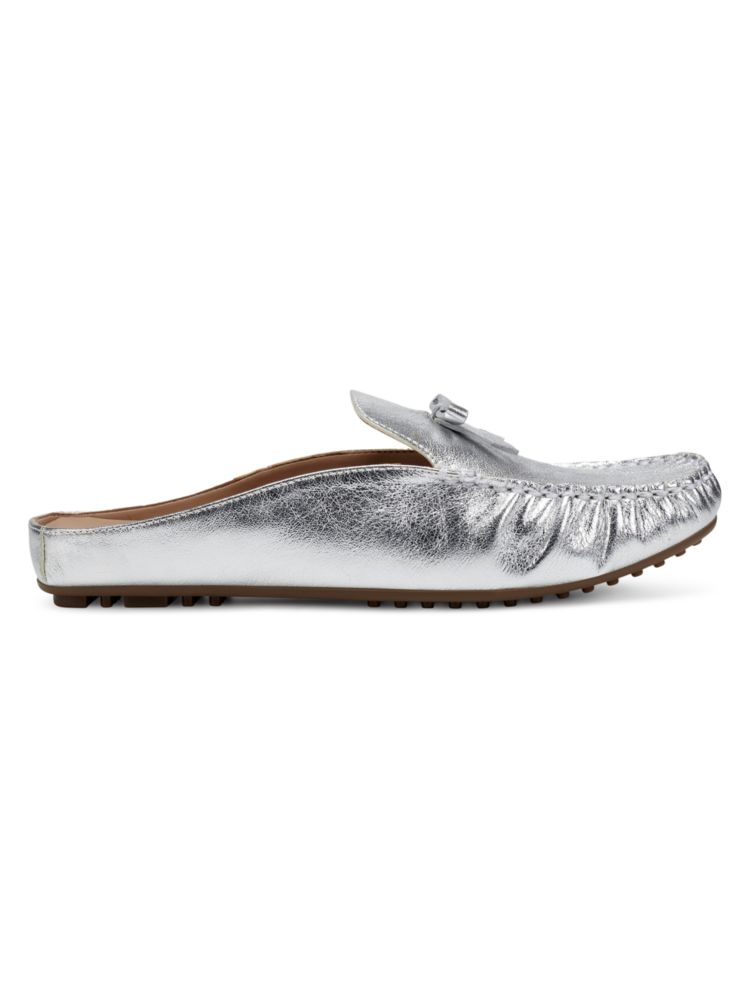 Bowie Leather Driving Mules Aerosoles, Silver