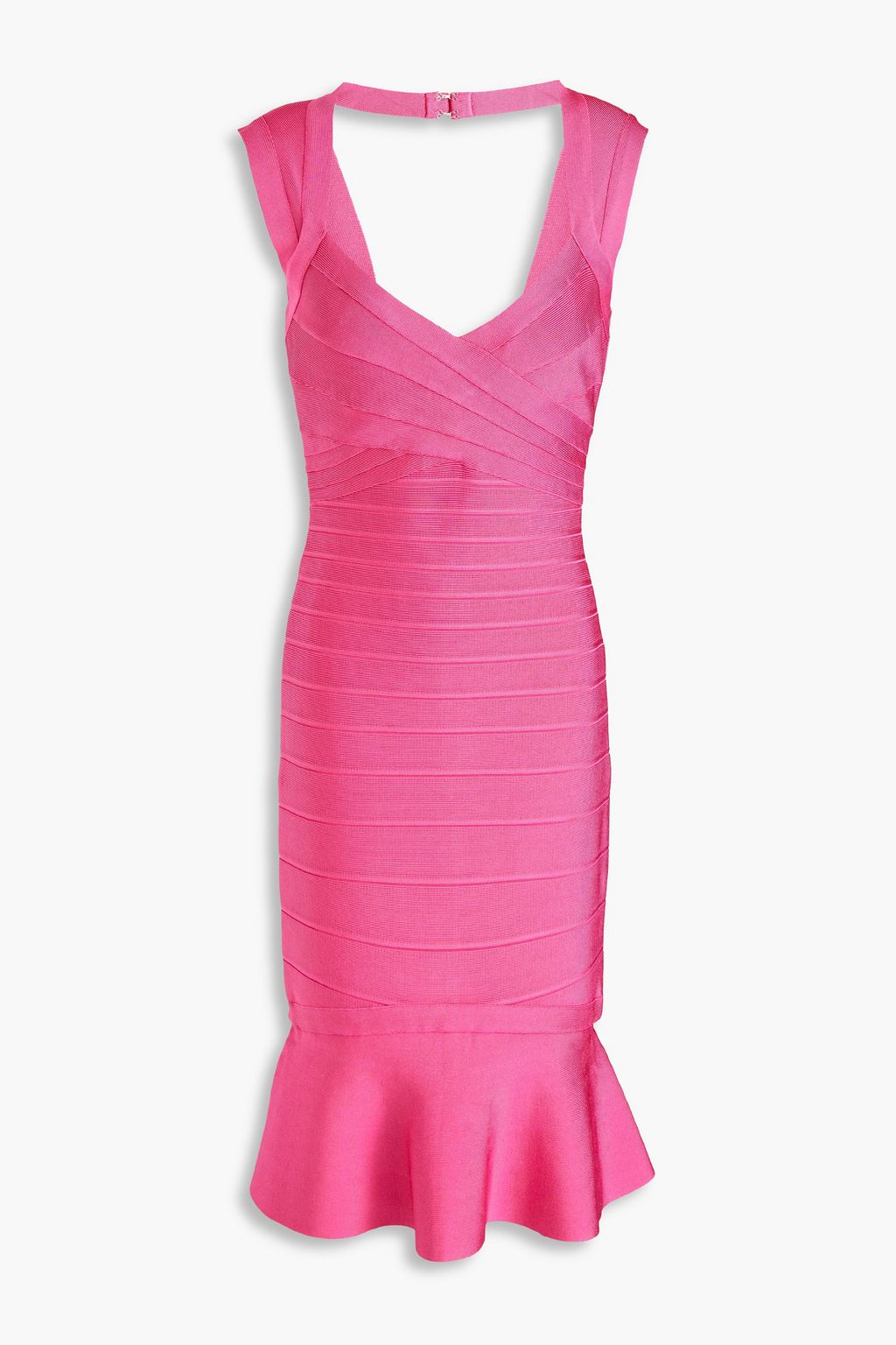 Bandage dress with cutout HERVÉ LÉGER, pink