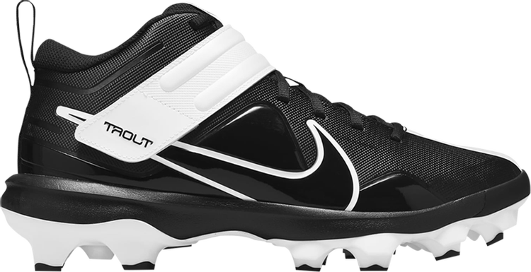 Nike Force Trout 7 Pro MCS Black White Cleats, white-black