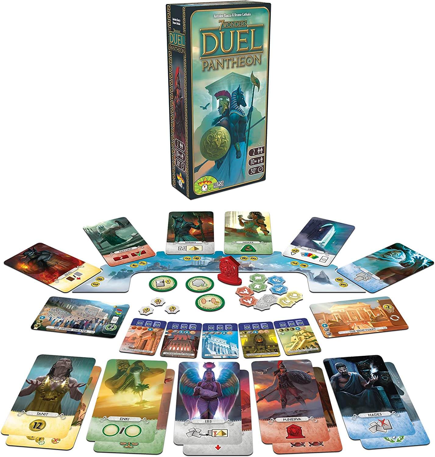 مجموعة بطاقات إضافية من إنتاج Repos Production 7 Wonders Duel Pantheon