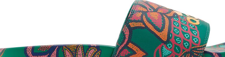 صندل أديداس Wmns Adilette Comfort Slide 'Floral - Bold Green'، أخضر