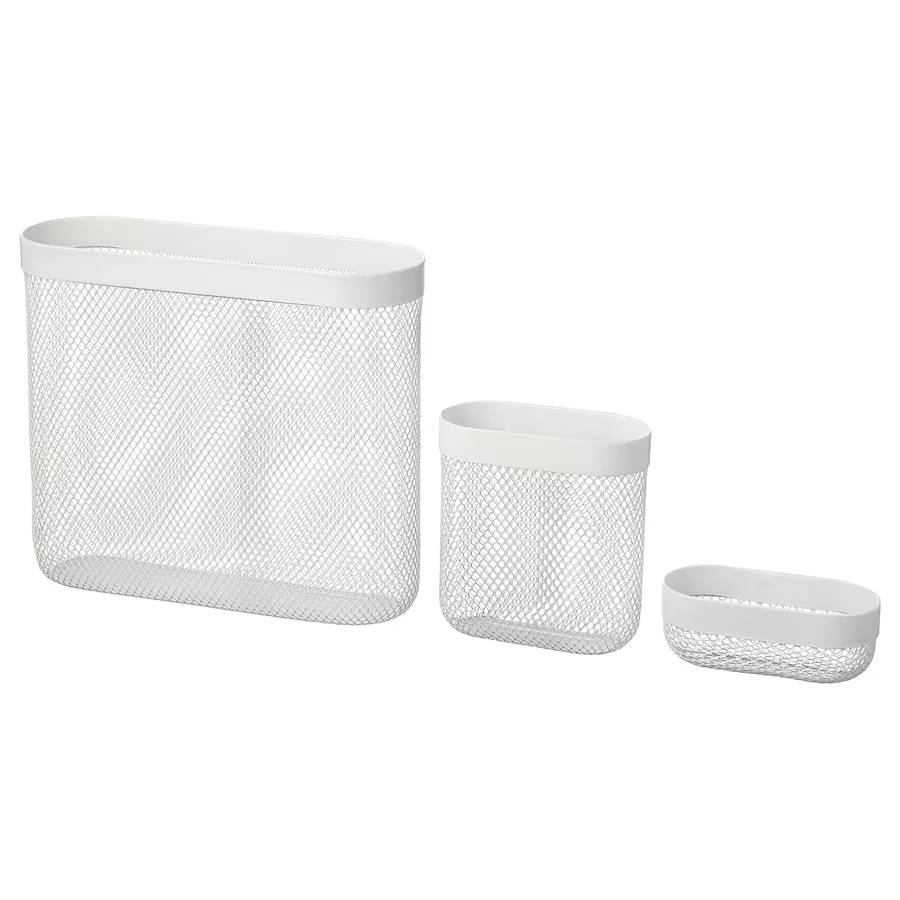 Ikea Skadis storage baskets, white