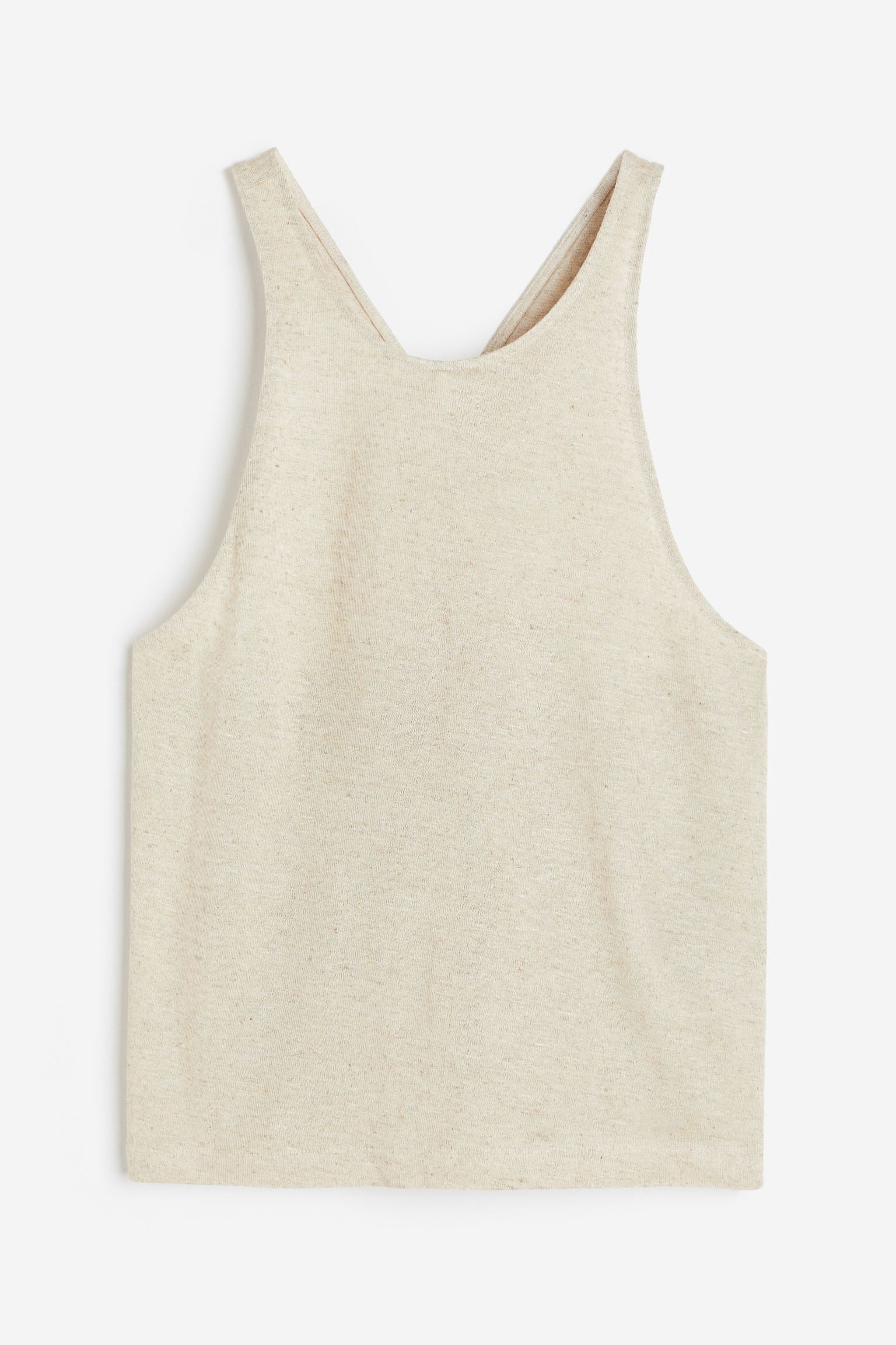 Top H&M Linen-blend Tank, beige