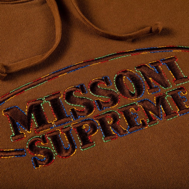 سويت شيرت Supreme x Missoni بغطاء رأس "بني"، بني