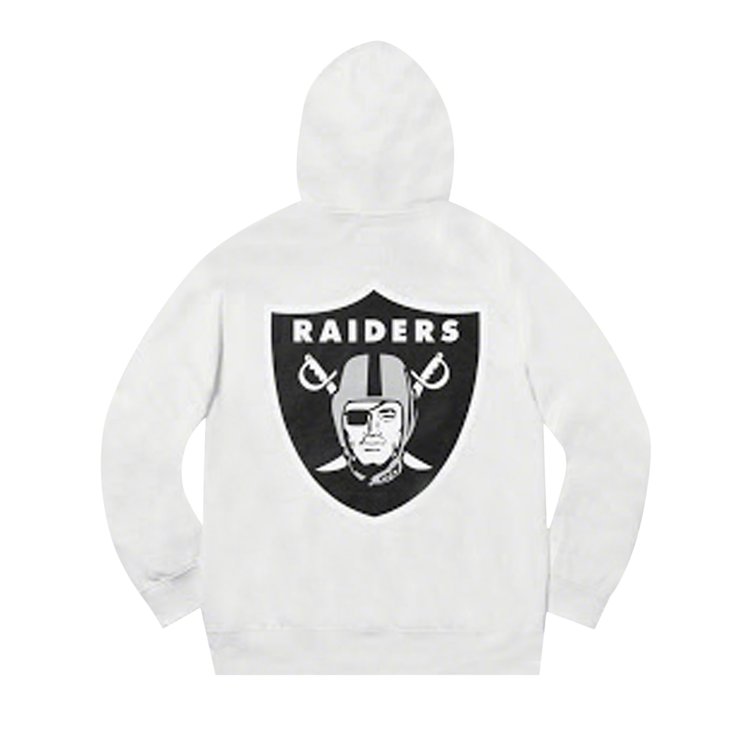 سويت شيرت Supreme x NFL Raiders '47 بغطاء رأس "أبيض"، أبيض