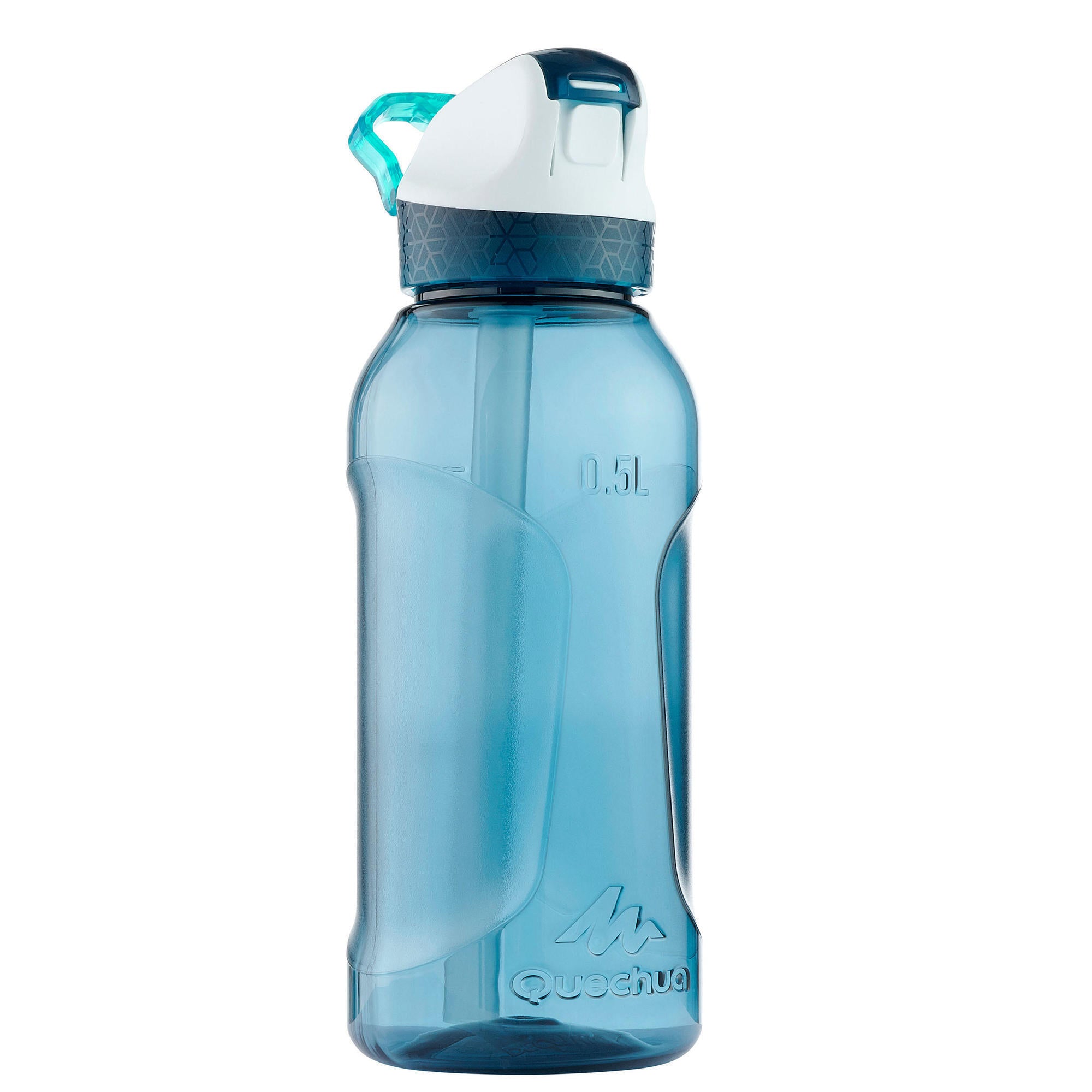 Quechua 900 Ecozen Quick Release Bottle with Hiking Straw, Blue