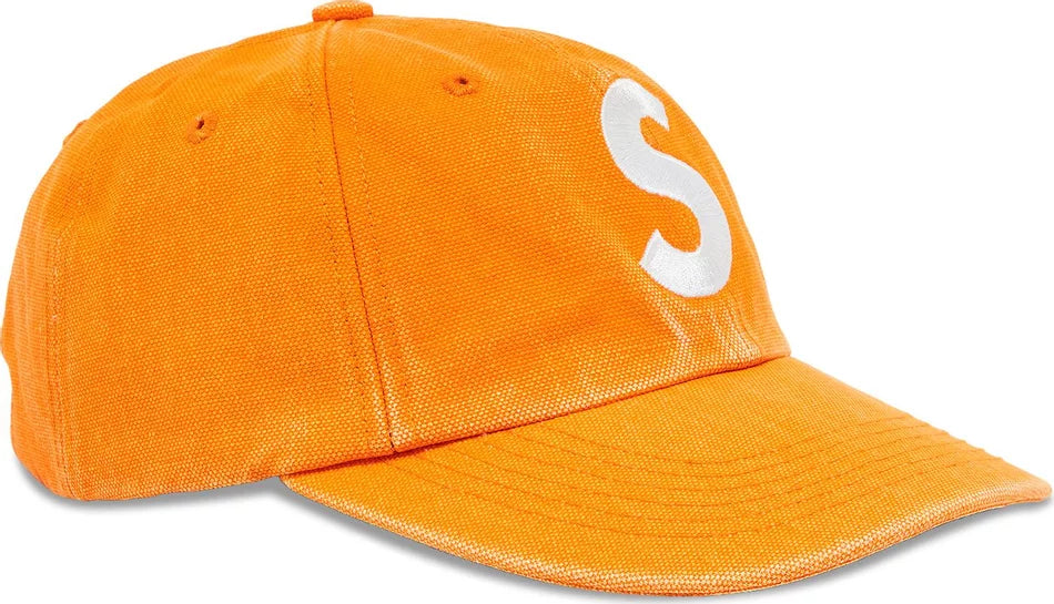 Supreme Pigment Canvas S Logo 6-Panel Baseball Cap, Orange