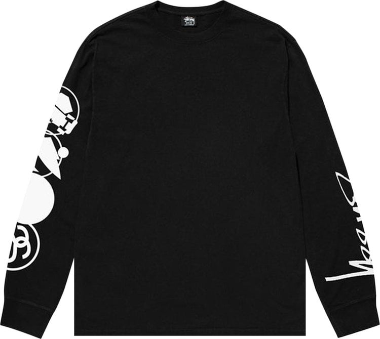 Stussy Stacked Pigment Dyed Long-Sleeve Tee 'Black', black