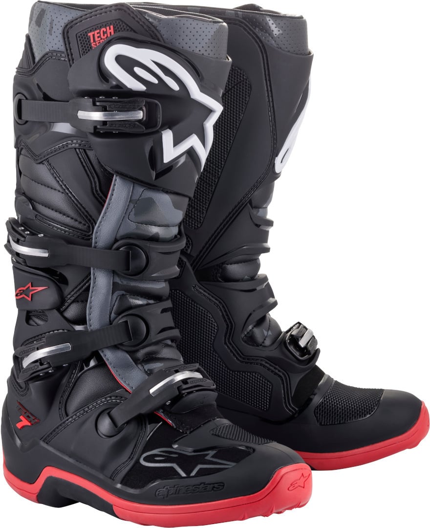 حذاء موتوكروس Alpinestars Tech 7، أسود/رمادي/أحمر