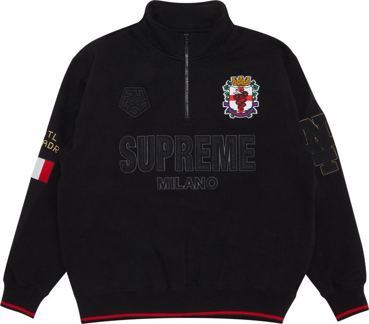 Supreme Milano Half Zip Pullover 'Black', black