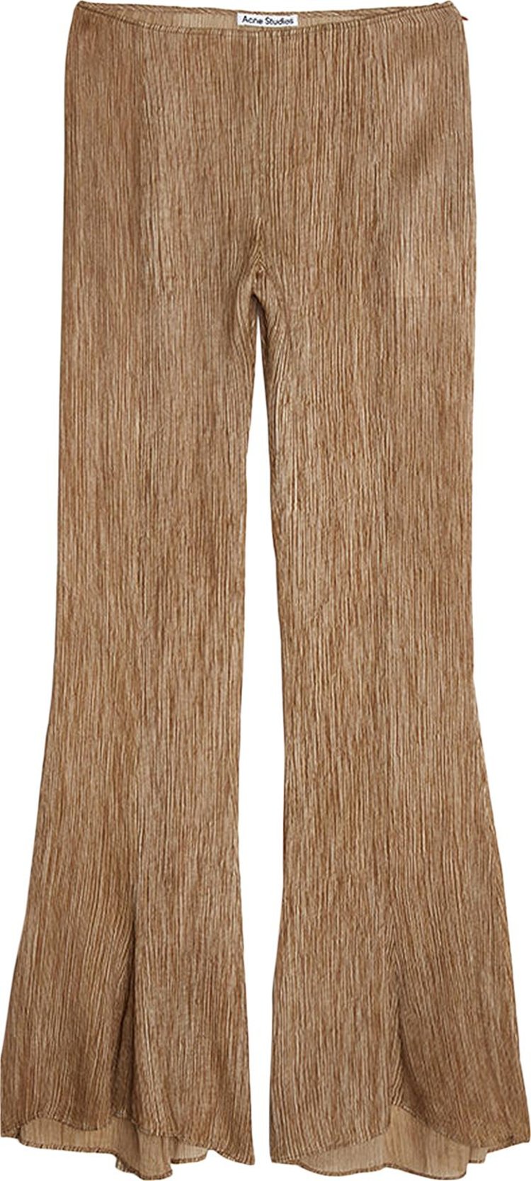 Acne Studios Soft Satin Print Pants 'Caramel Brown', brown