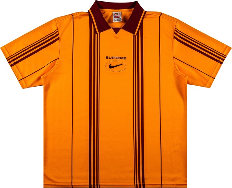 Supreme x Nike Jewel Stripe Soccer Jersey 'Orange' T-Shirt, Orange