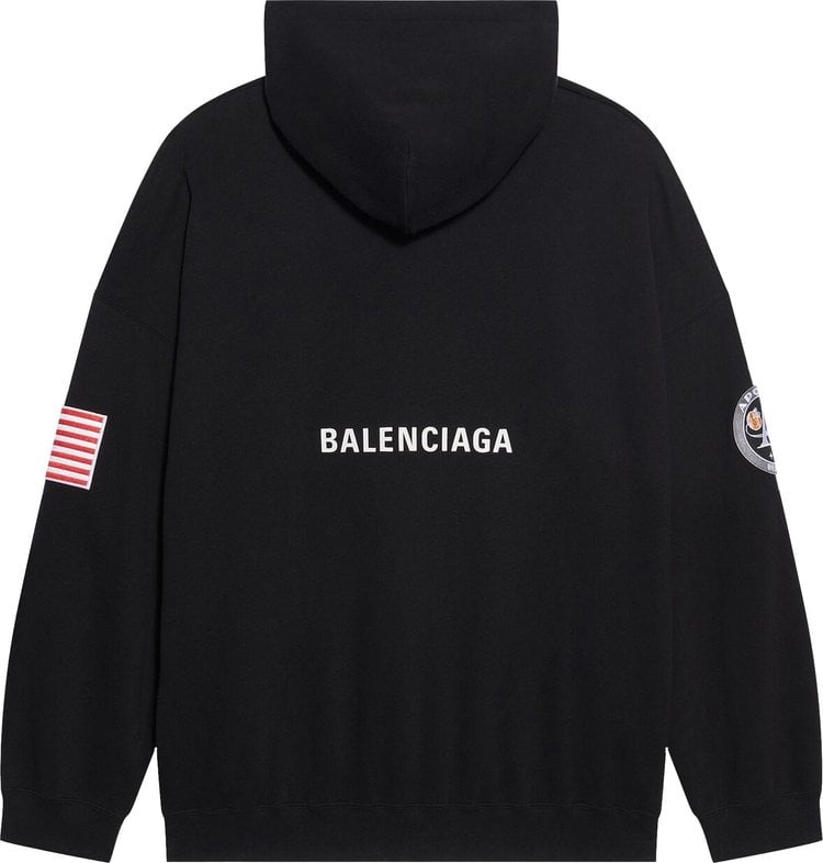 Balenciaga Boxy Hoodie 'Black/White', black