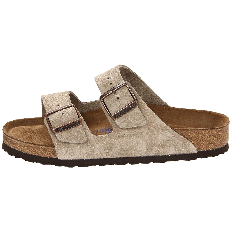 Sandals Arizona Soft Footbed - Suede (Unisex) Birkenstock, brown