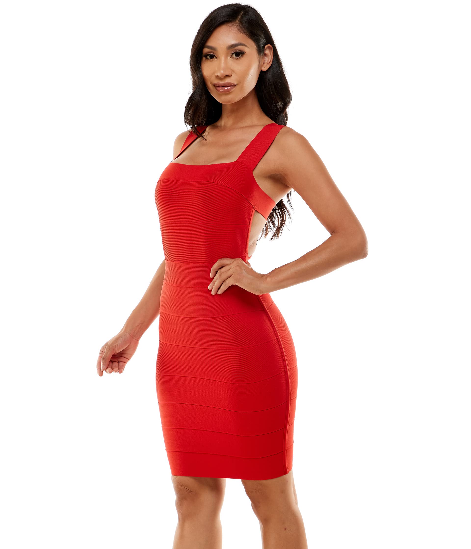 Bebe Dress, Bandage X-Back Dress