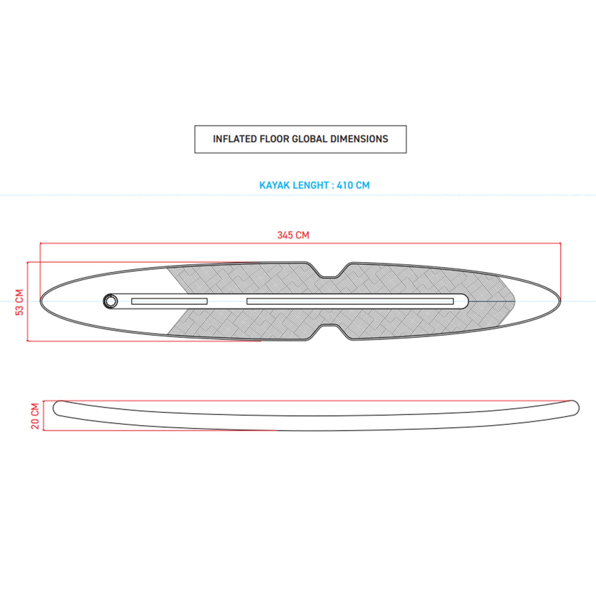 Inflatable kayak bottom Drop Stitch for kayak X100+ 3P ITIWIT