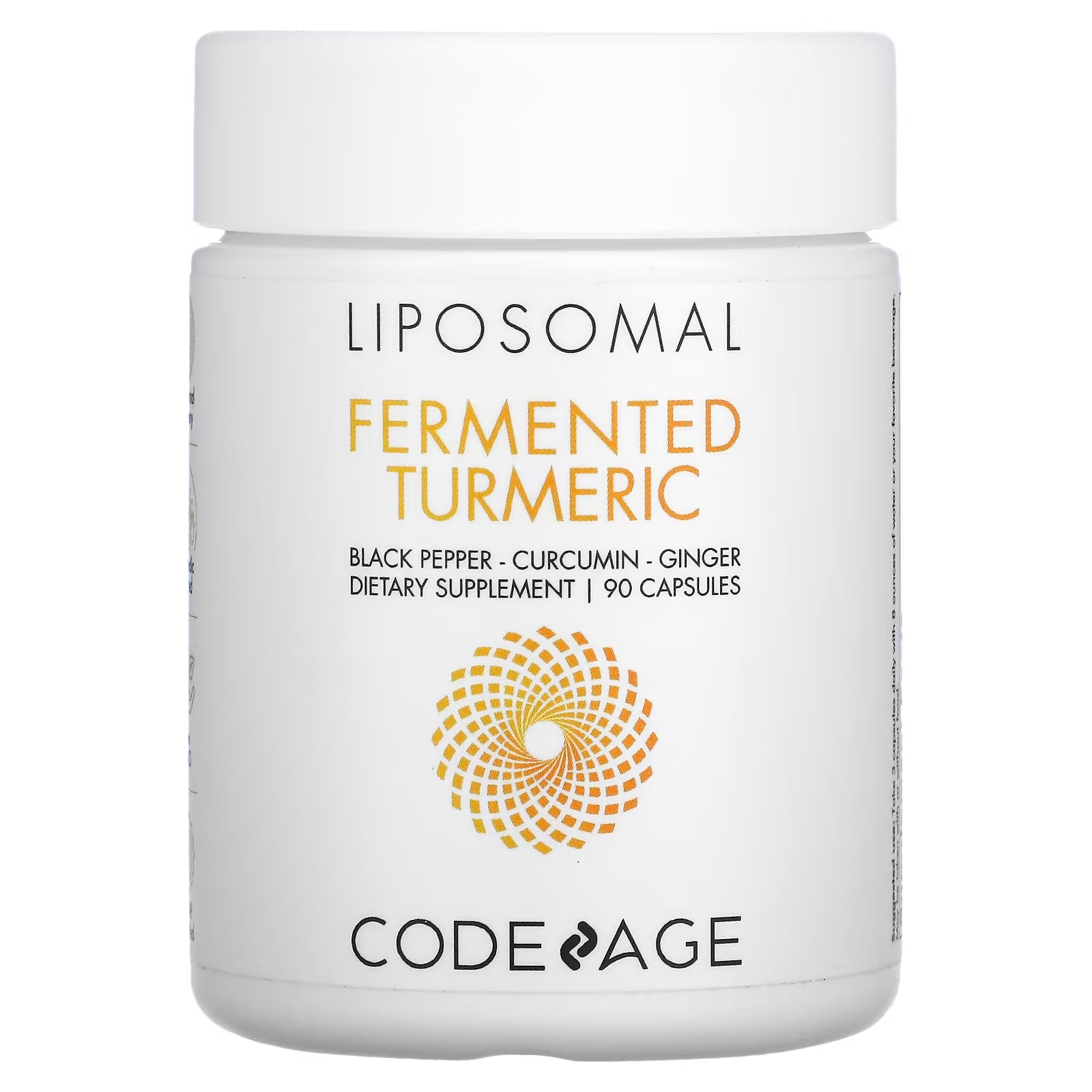 Codeage Liposomal Fermented Turmeric Black Pepper Curcumin Ginger, 90 Capsules