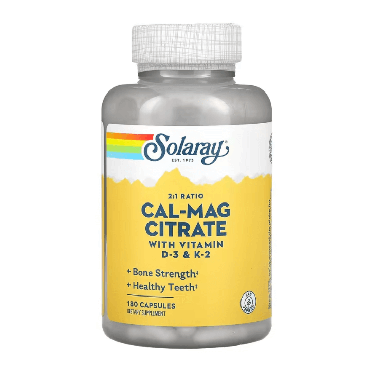 Calcium-magnesium citrate Solaray 125 mg, 180 capsules