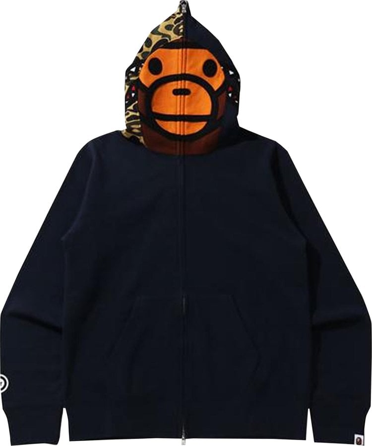 هودي ميلو شارك بسحاب كامل من BAPE، أزرق داكن