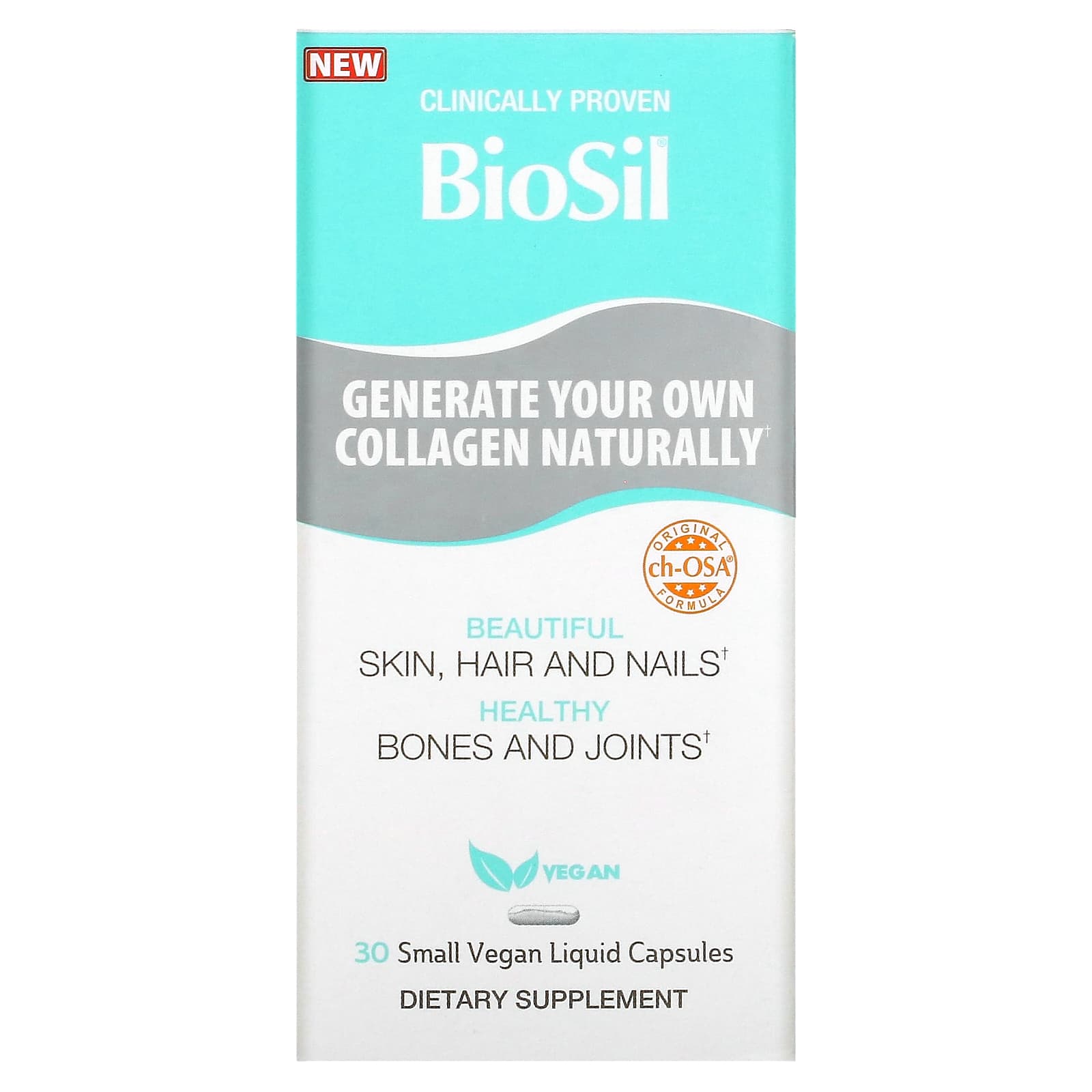 BioSil Advanced Collagen Generator, 30 Small Vegan Liquid Capsules