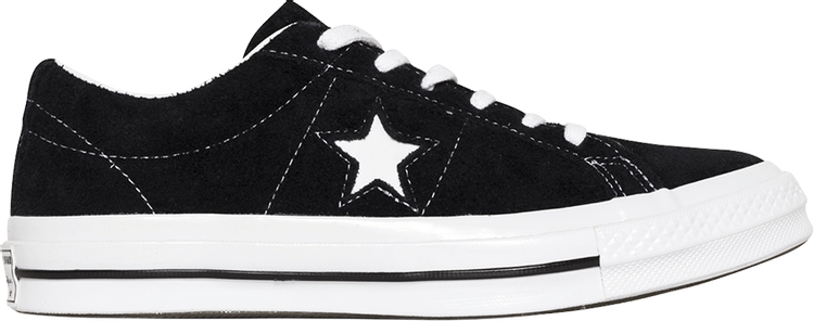 Converse One Star Low Black Suede Sneakers, black