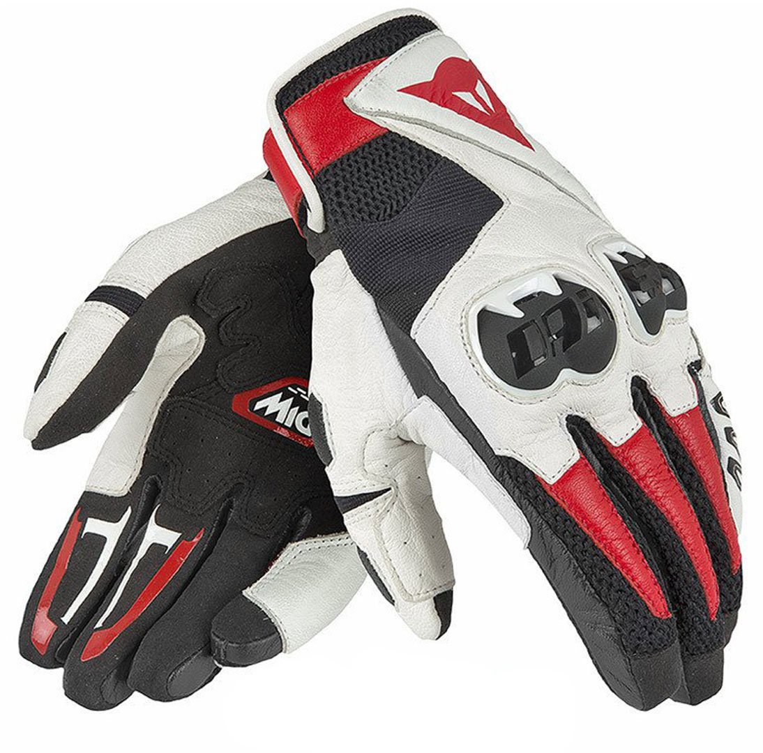 قفازات دراجات نارية Dainese Mig C2، أسود/أبيض/أحمر