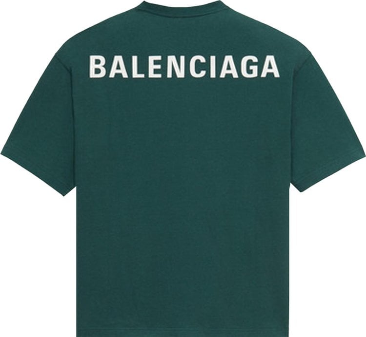 تي شيرت Balenciaga العادي "Cypress Green"، باللون الأخضر