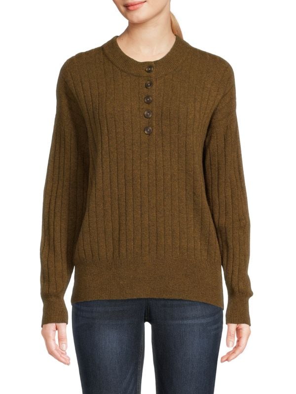 Bowden Henley Sweater Madewell Olive