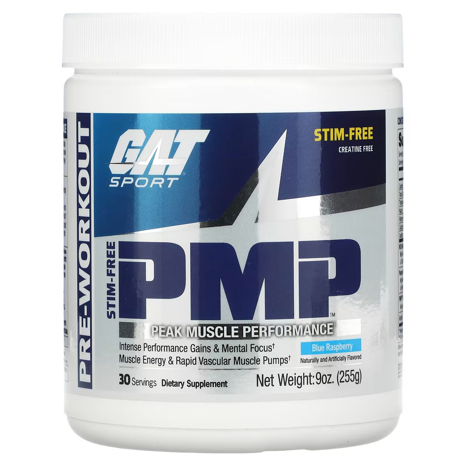 GAT, PMP, Pre-Activity, Peak Muscle Work, Blue Raspberry, 9 oz (255 g)