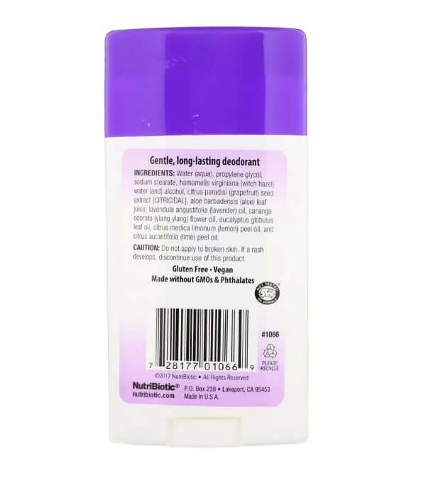 Deodorant, lavender, 75 g, NutriBiotic