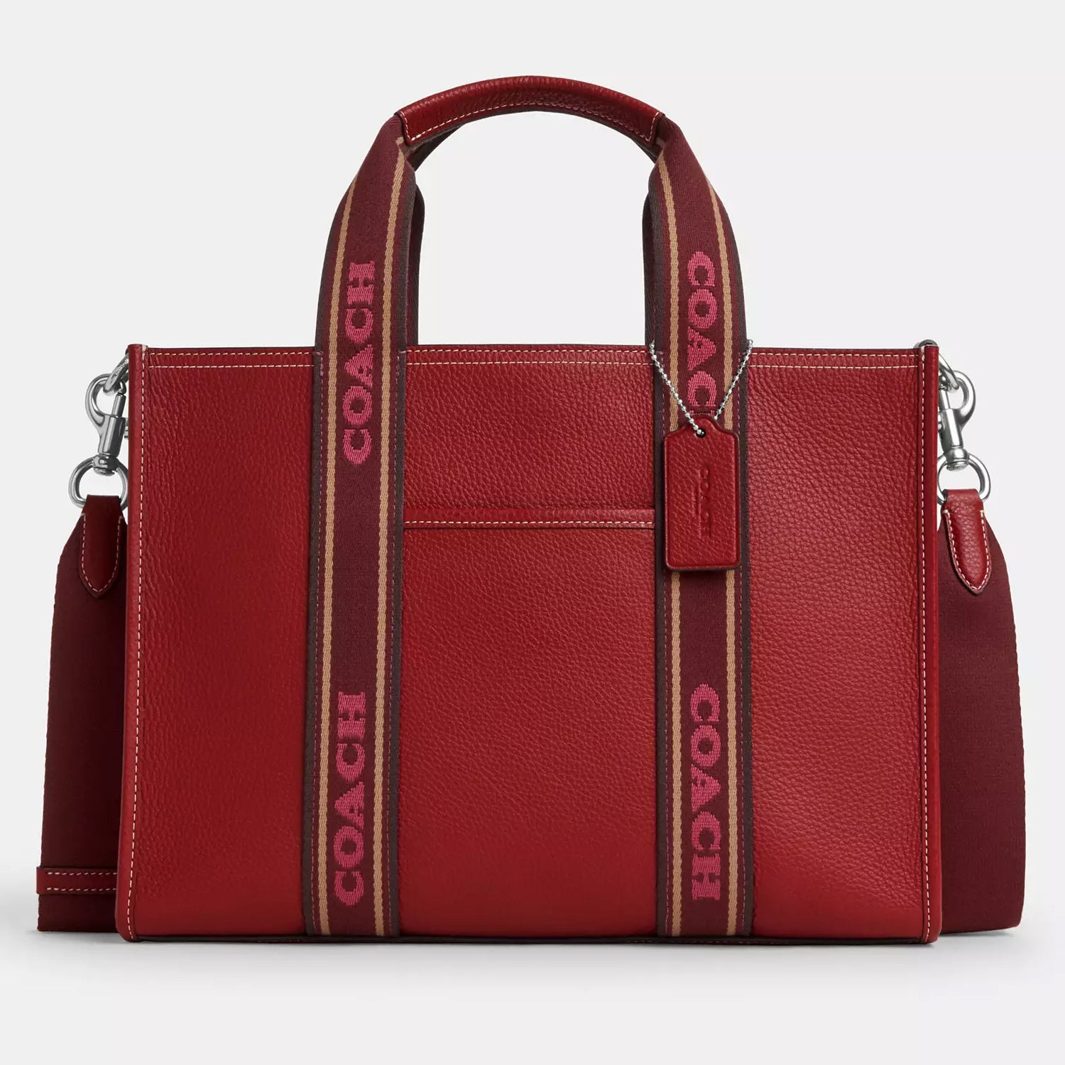 Coach Outlet Smith Tote, Silver/Red