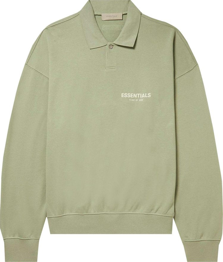 Fear of God Essentials Long-Sleeve Polo 'Seafoam', green