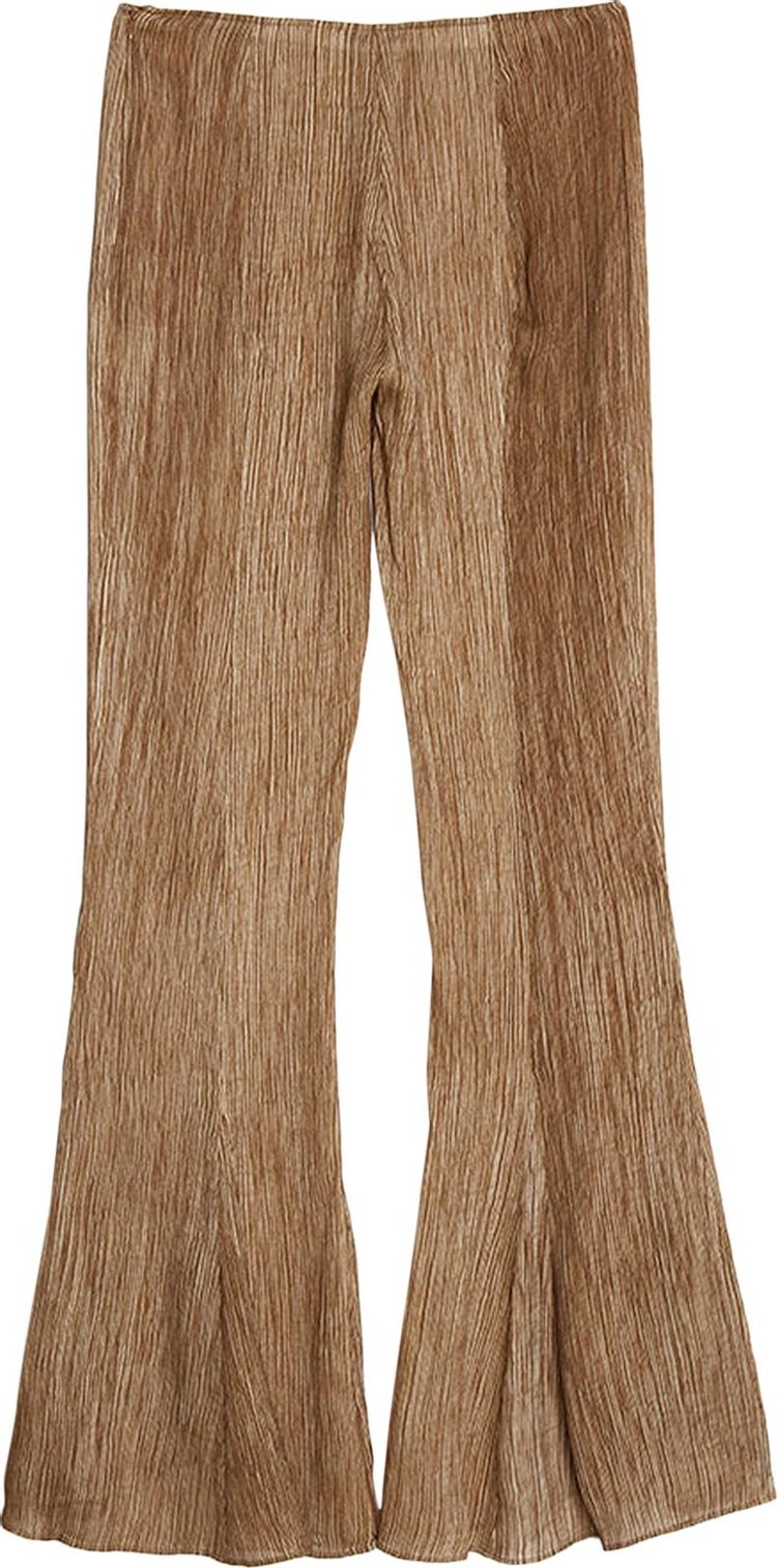 Acne Studios Soft Satin Print Pants 'Caramel Brown', brown