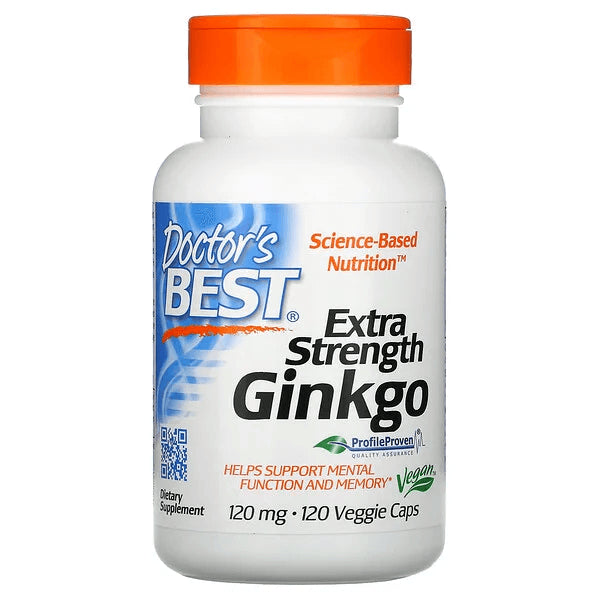 Doctor's Best Extra Strength Ginkgo, 120 mg, 120 Vegetarian Capsules