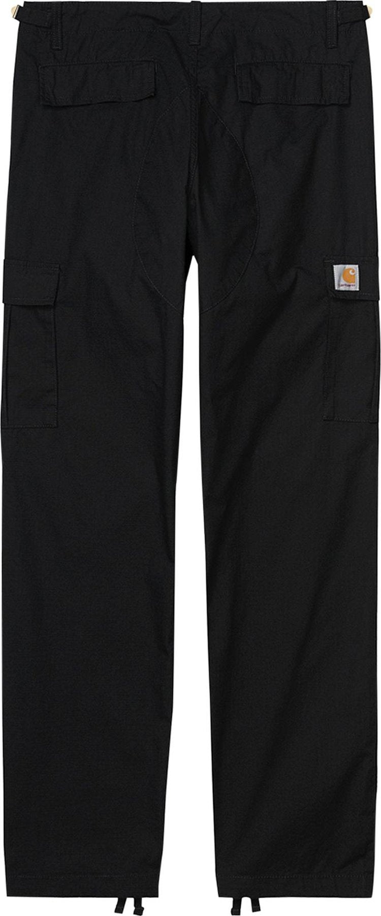 بنطلون Carhartt WIP Aviation "Black Rinsed"، باللون الأسود