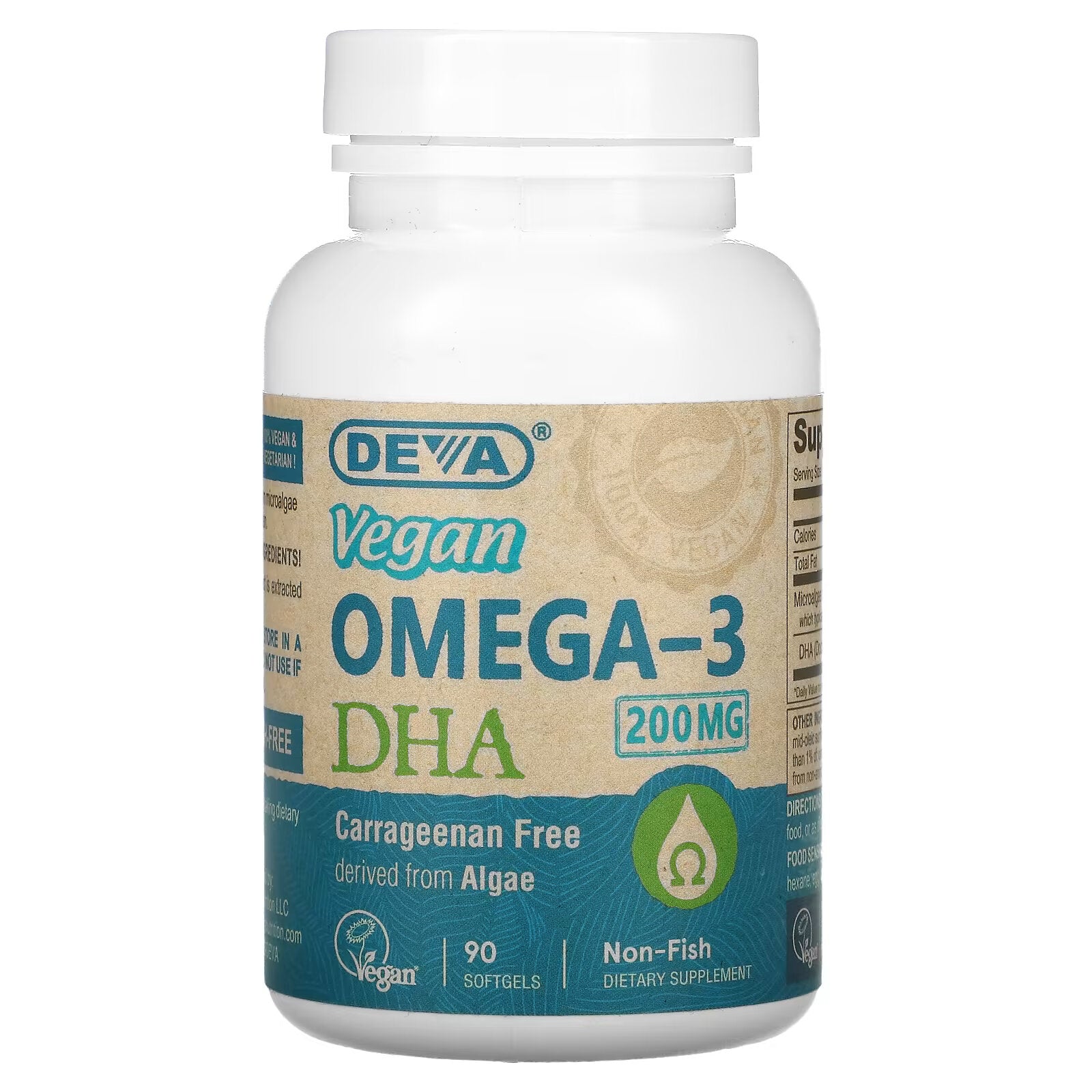 Deva, Vegan Omega-3 DHA, 90 Vegan Softgels