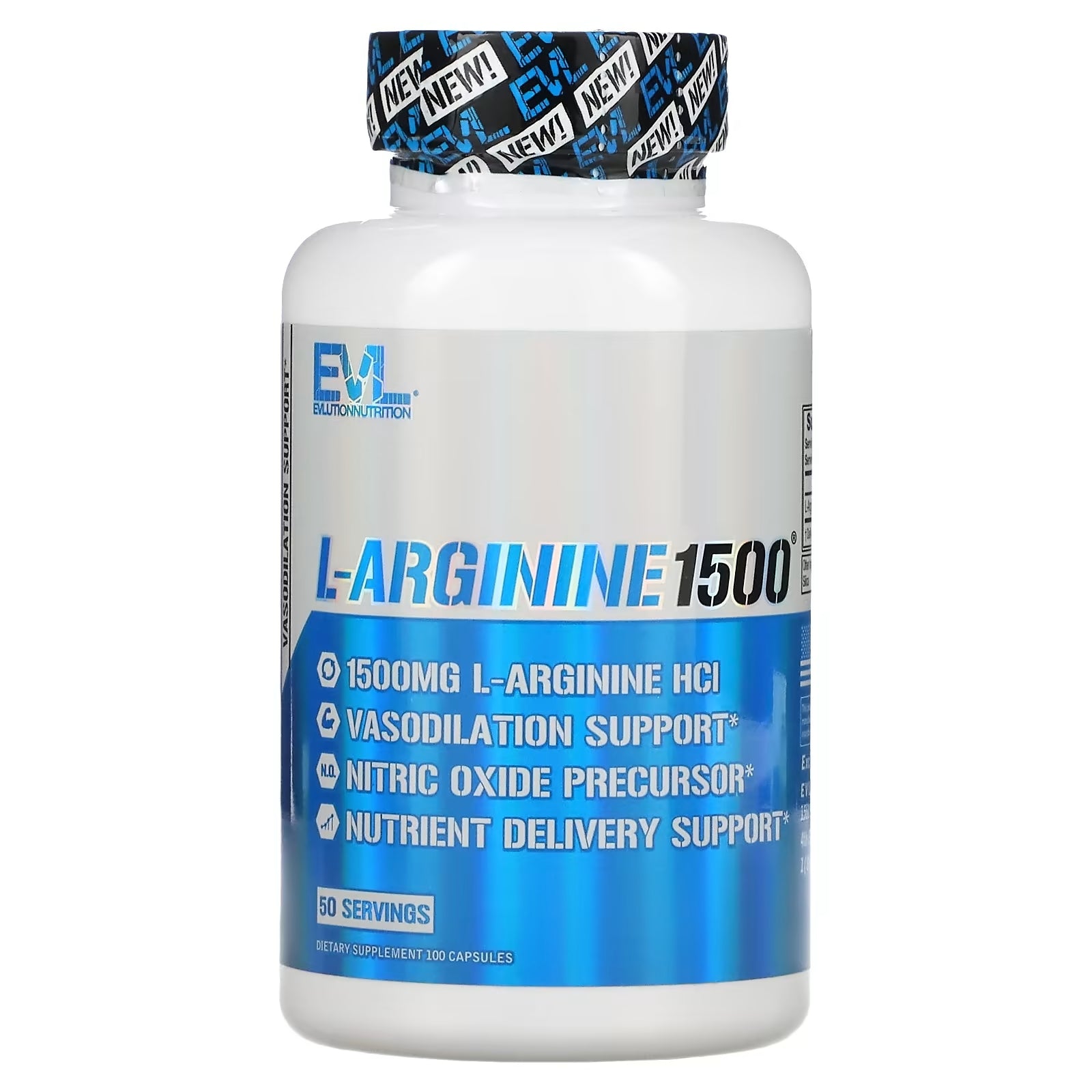 EVLution Nutrition L-Arginine, 100 Capsules