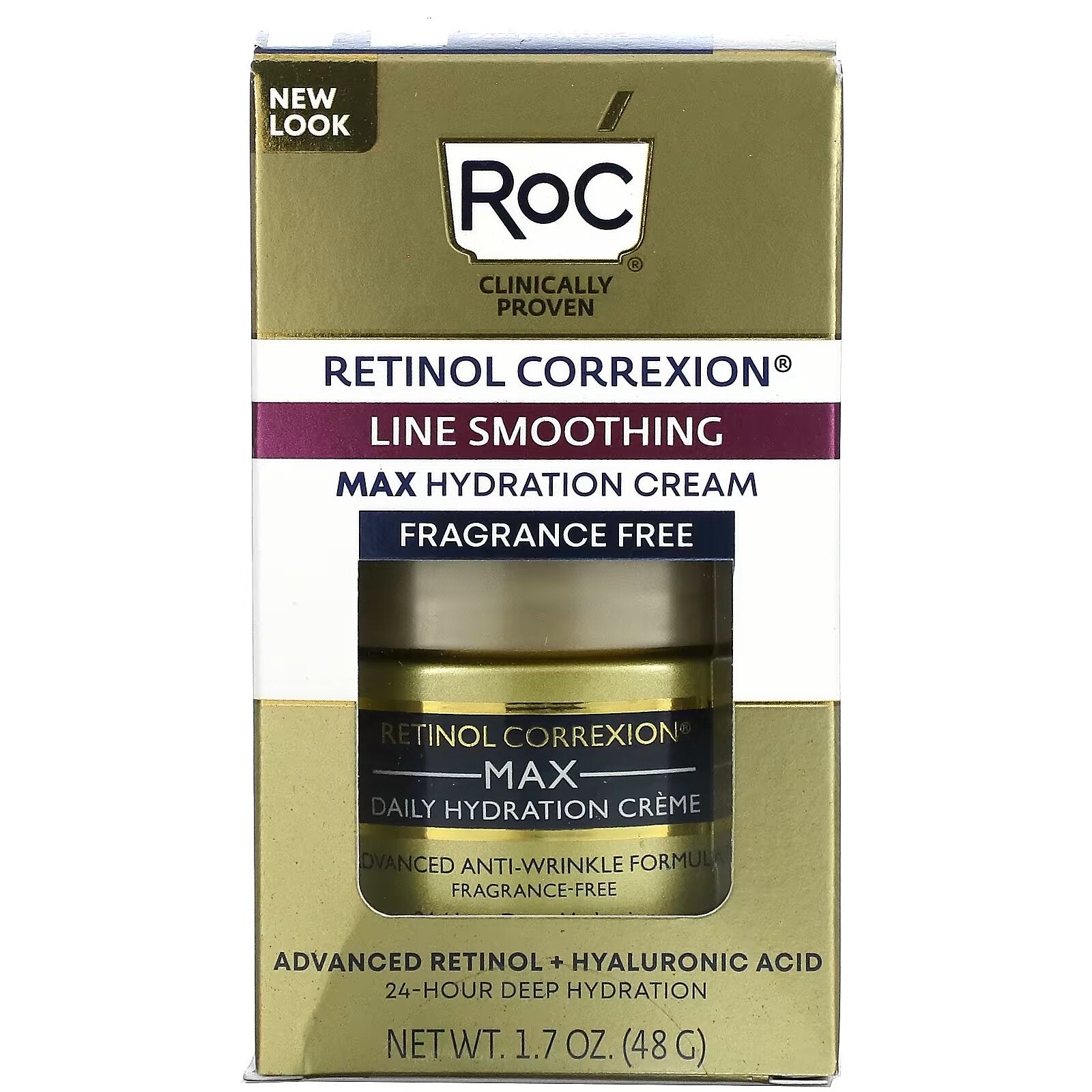 RoC, Retinol Correxion, Maximum Hydration Cream, Fragrance-Free, 1.7 oz (48 g)