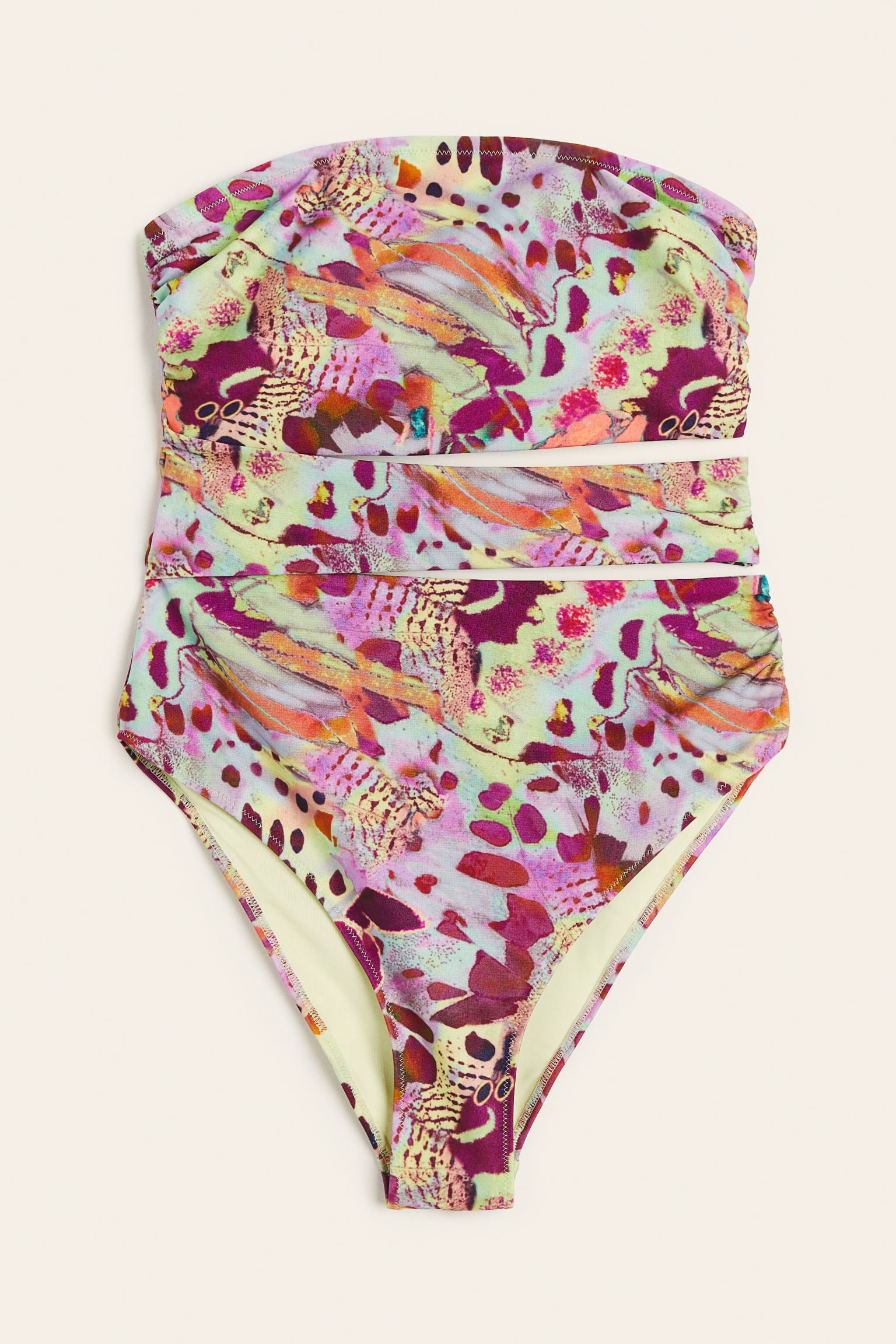 H&M High-leg Cut-out swimsuit, multicolor