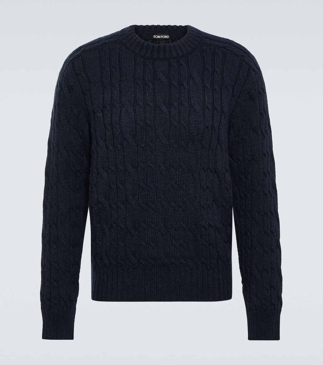 Tom Ford cable knit wool sweater, blue